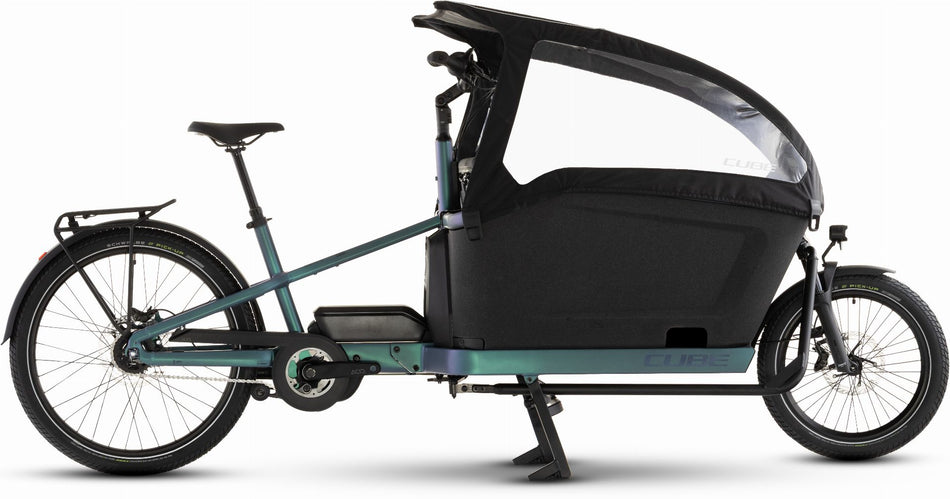 Cube Cargo Hybrid Pro Family 800 Wh E-Lastenrad 26"/20" smaragdgrey´n´reflex one size
