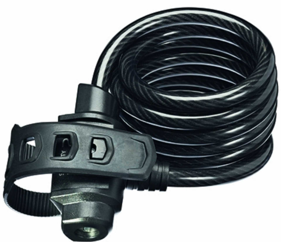 Trelock SK 322 FIXXGO Spiralkabelschloss PLC schwarz 180 cm