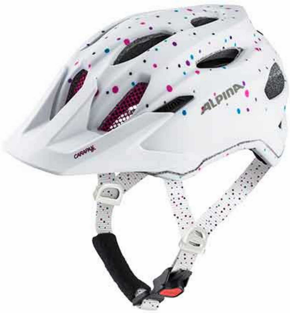 Alpina Carapax Junior Kinder-Helm white polka dots 51-56 cm