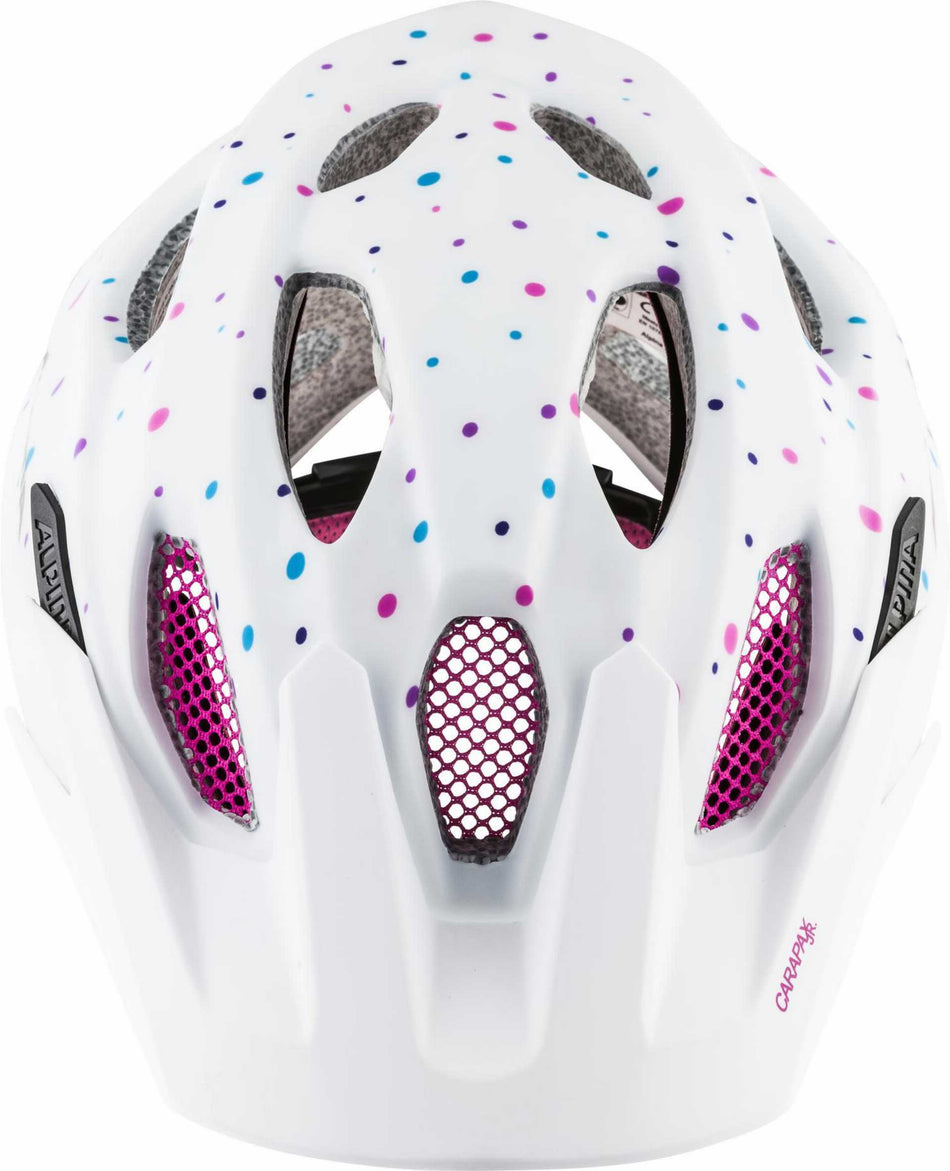 Alpina Carapax Junior Kinder-Helm white polka dots 51-56 cm