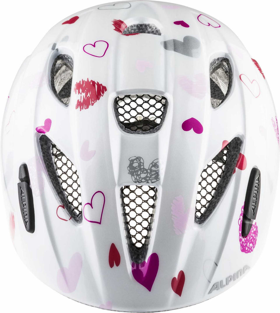 Alpina Ximo Kinder-Helm white hearts gloss
