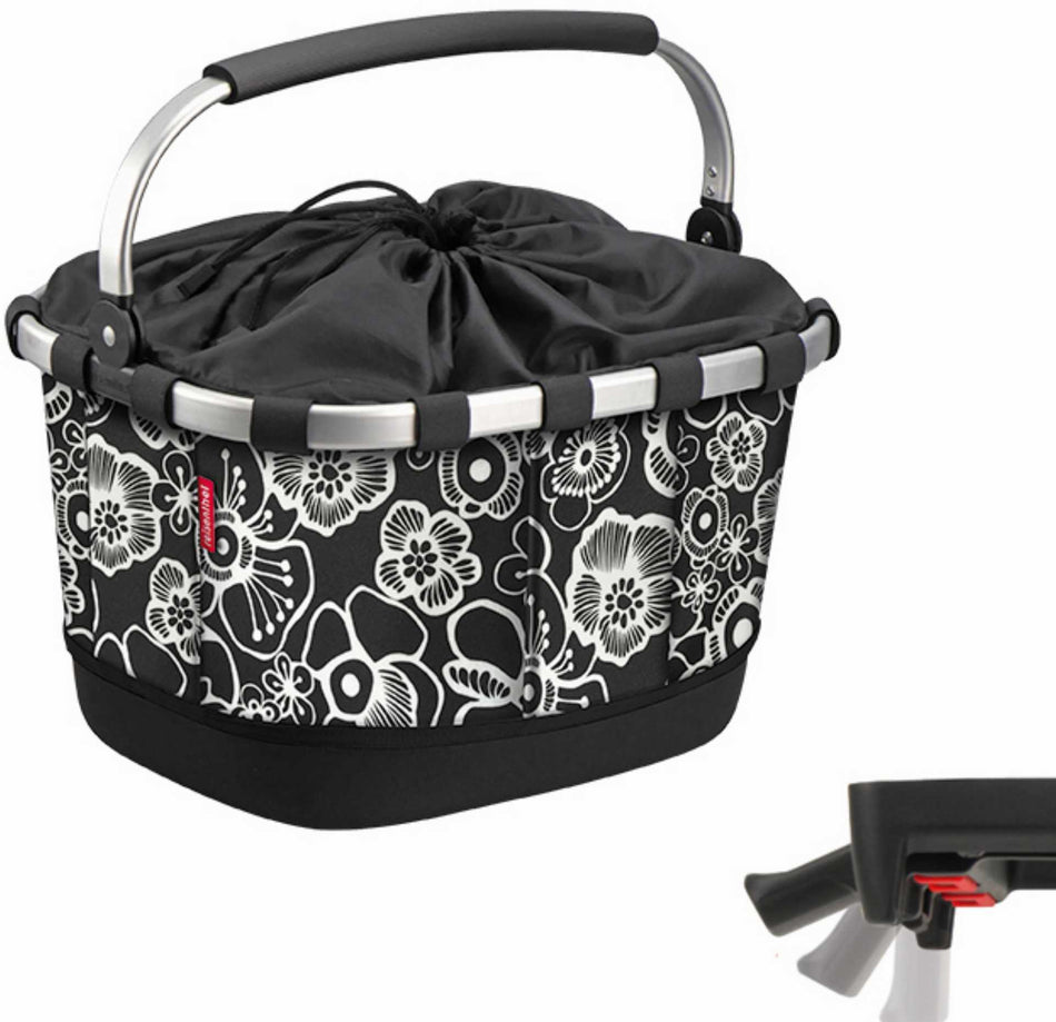Klickfix Reisenthel Carrybag GT Gepäckträgertasche mit Aluminumrahmen Uniklip Fleur-schwarz