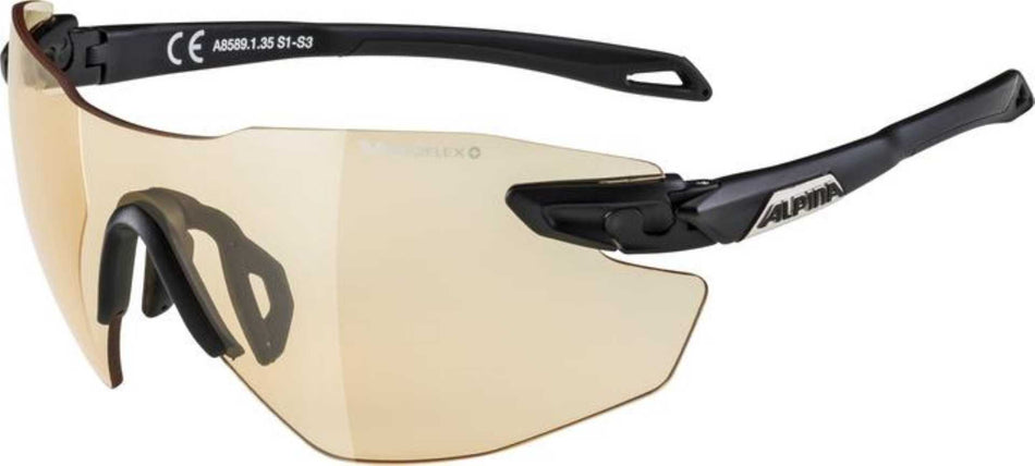 Alpina TWIST FIVE SHIELD RL Brille black matt VLO+