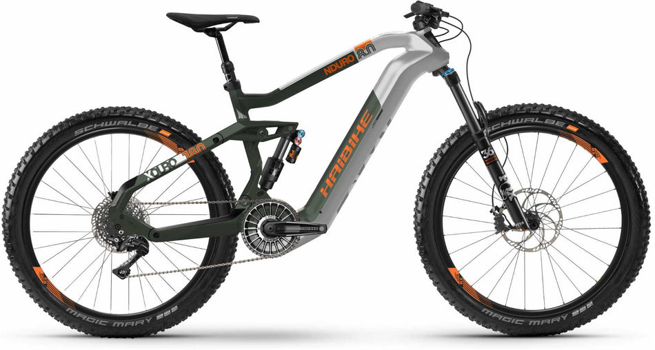 Haibike XDURO NDURO 8.0 E-Bike 27,5" Silber/Olive/Orange matt