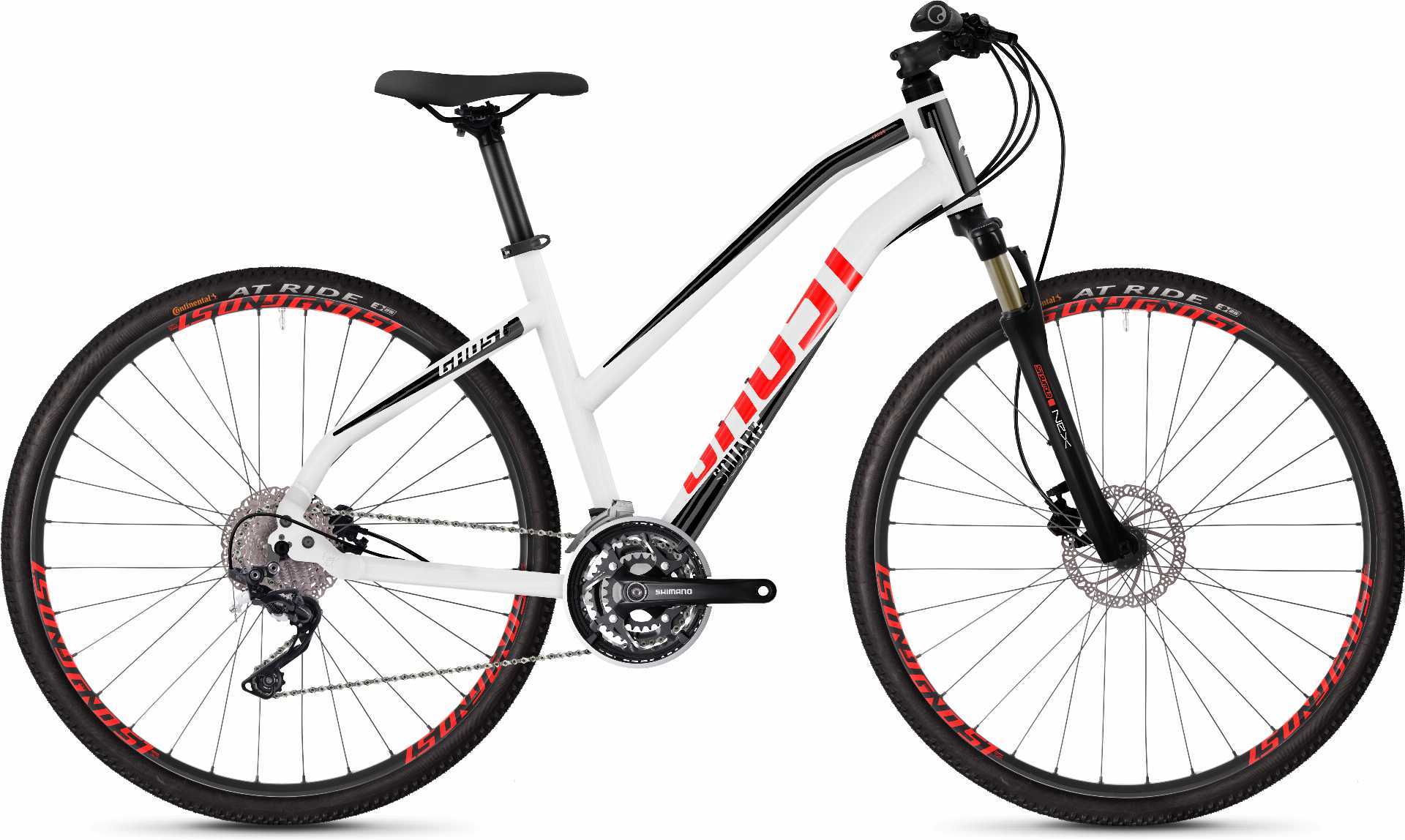 Ghost Square Cross 2.8 AL W Crossrad 28" star white / jet black / fiery red - L