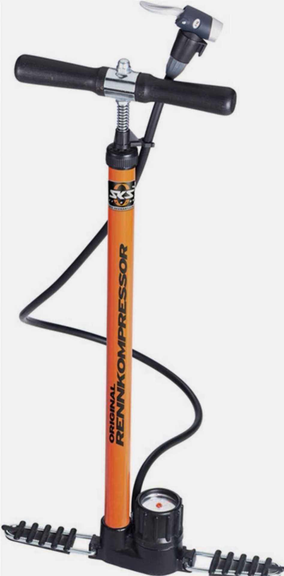 SKS GERMANY Rennkompressor Standpumpe orange Ventilkopf