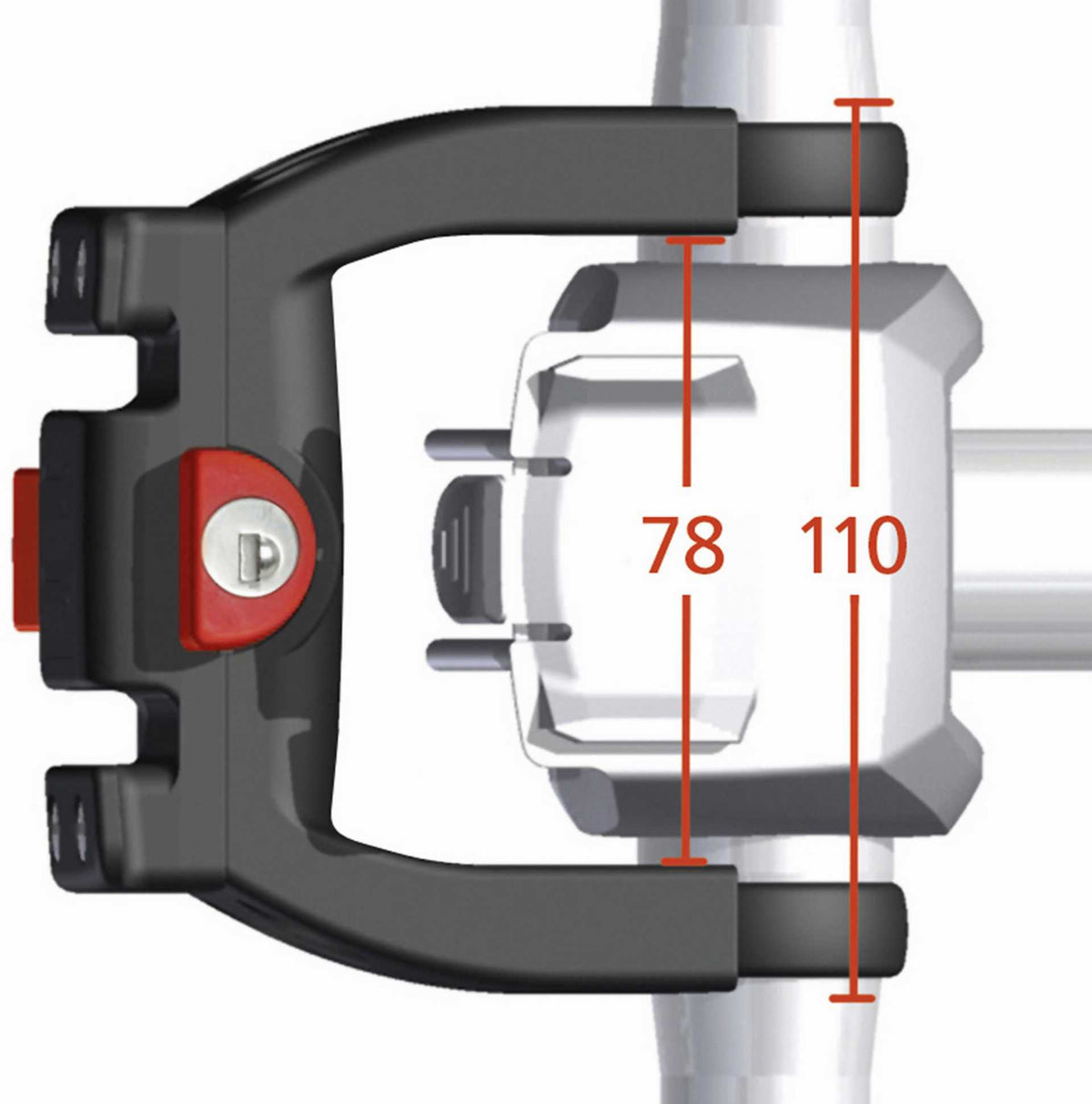 klickfix lenkeradapter e mit schloss für e-bikes mit display KLICKfix Lenkeradapter E-Lenkerhalter mit Schloss für E-Bike – Biketech24