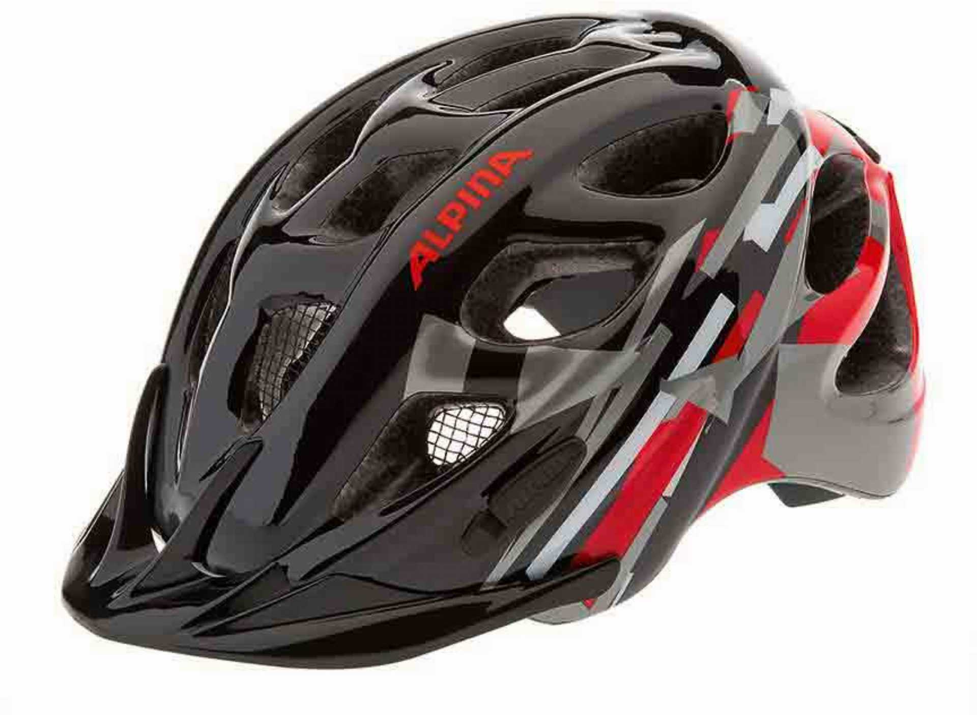 Alpina Rocky Kinder-Helm black-red-white - 47-52 cm