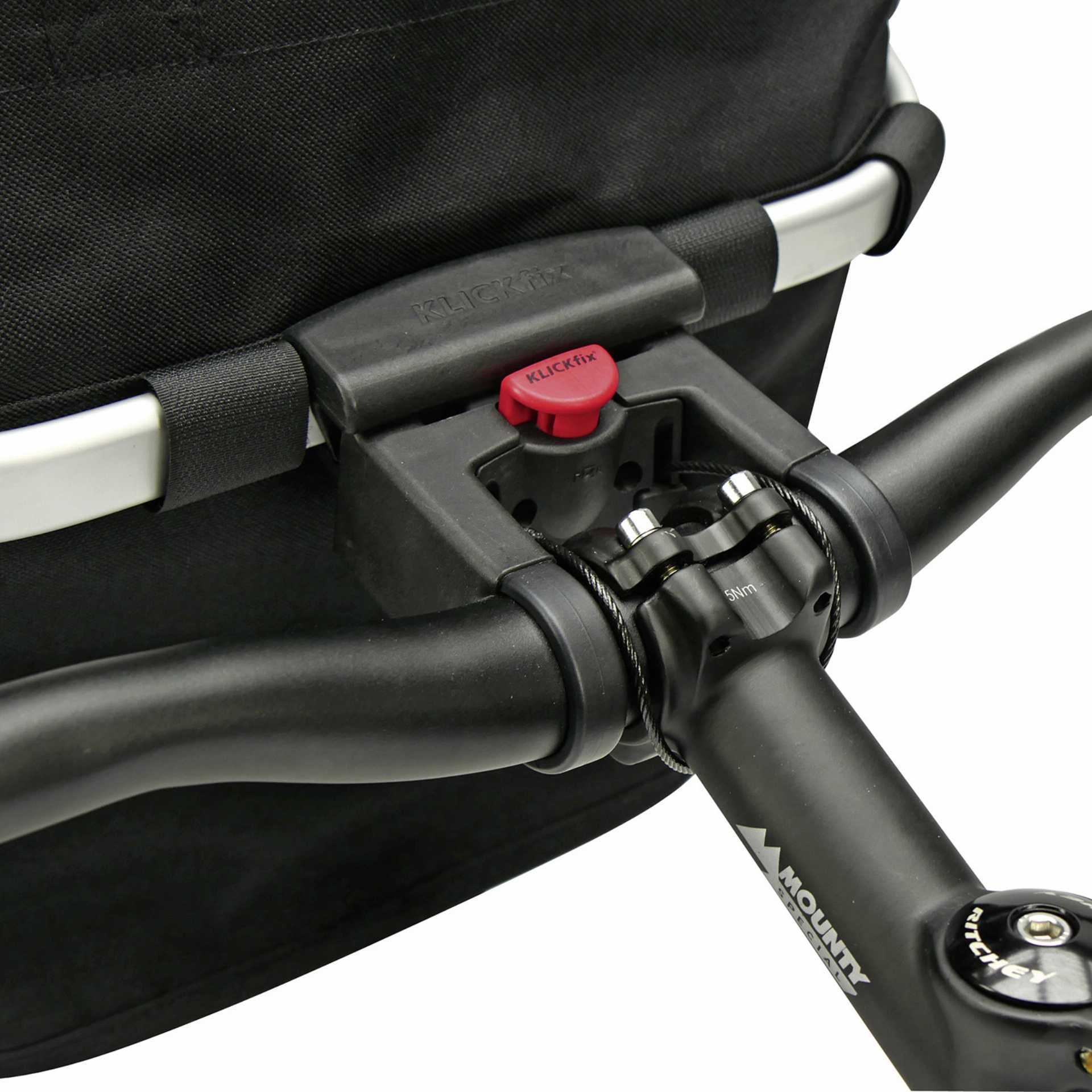 reisenthel bikebasket oval s lenkertasche mit klickfix aufnahme KLICKfix Reisenthel Bikebasket Oval S Lenkertasche schwarz – Biketech24