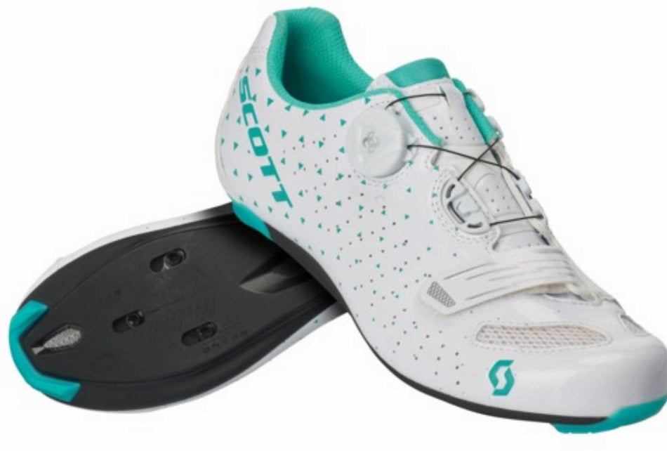 Scott Road Comp Boa Lady Schuh gloss white/turquoise blue