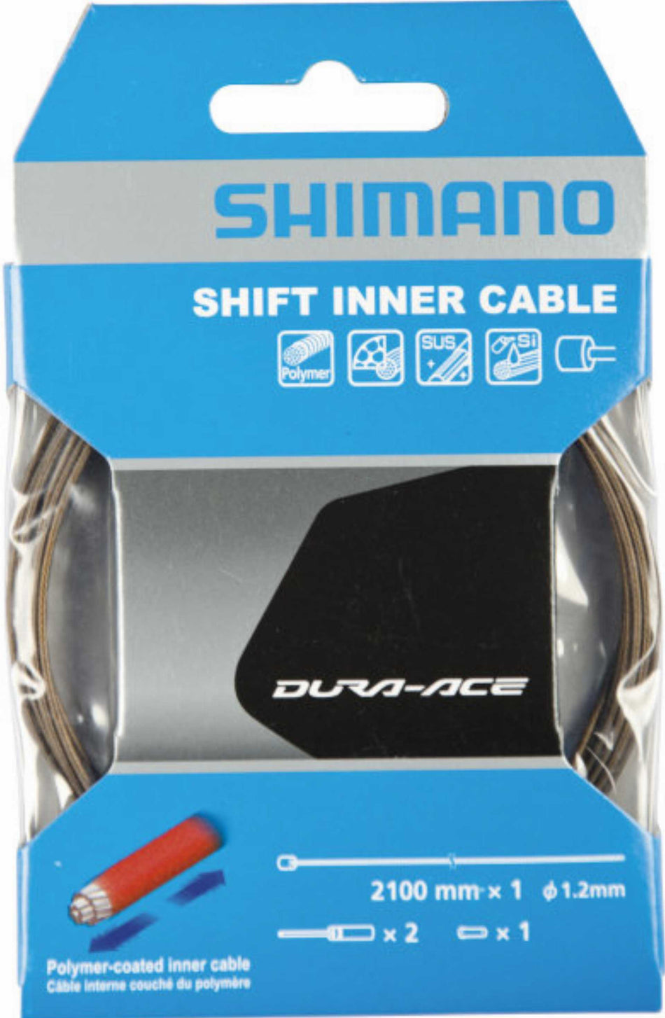 Shimano Schaltzug DURA-ACE polymerbeschichtet, Edelstahl, polymerbeschichtet, 2.100 mm,