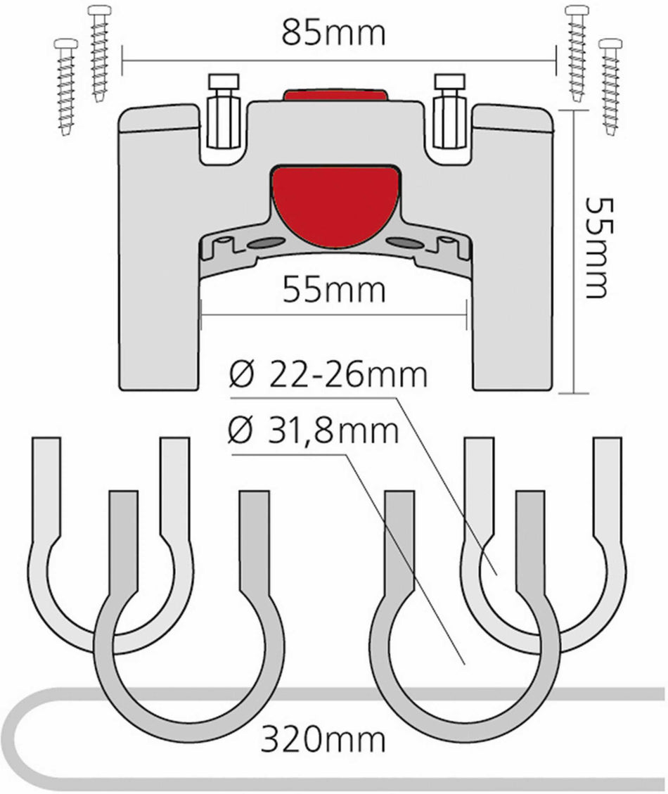 B-Ware - KLICKfix Lenkeradapter Universal schwarz (Gebrauchtware)