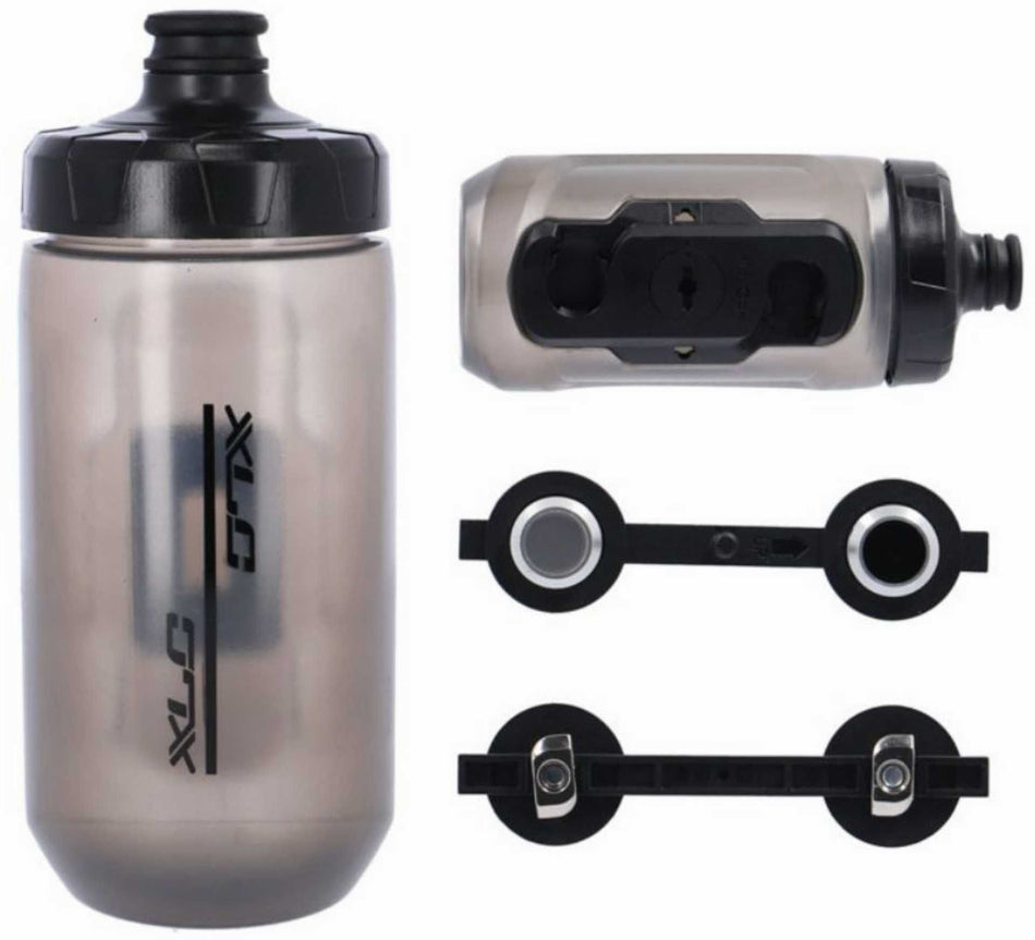 XLC MRS Trinkflaschen Set MR-S05, inkl Fidlock Adapter, transparent