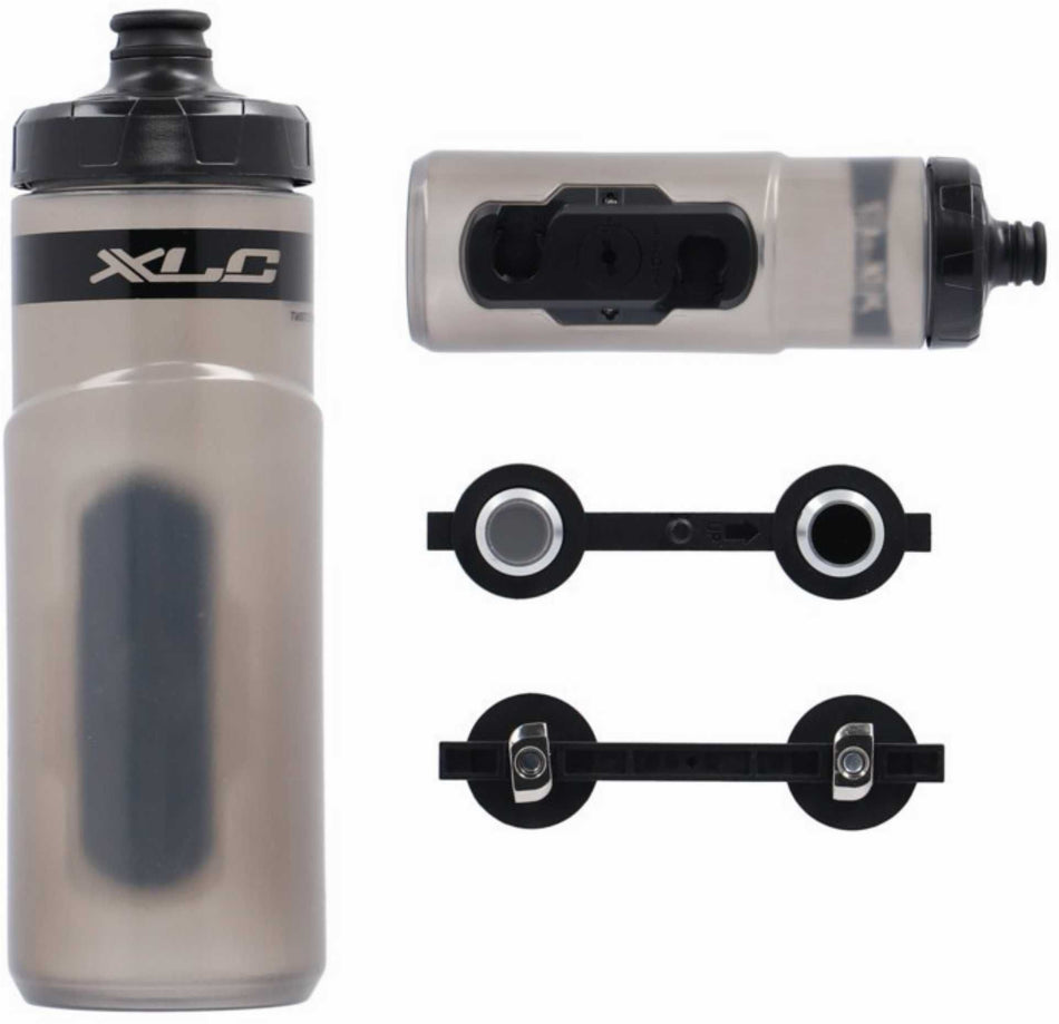 XLC MRS Trinkflaschen Set MR-S05, inkl Fidlock Adapter, transparent