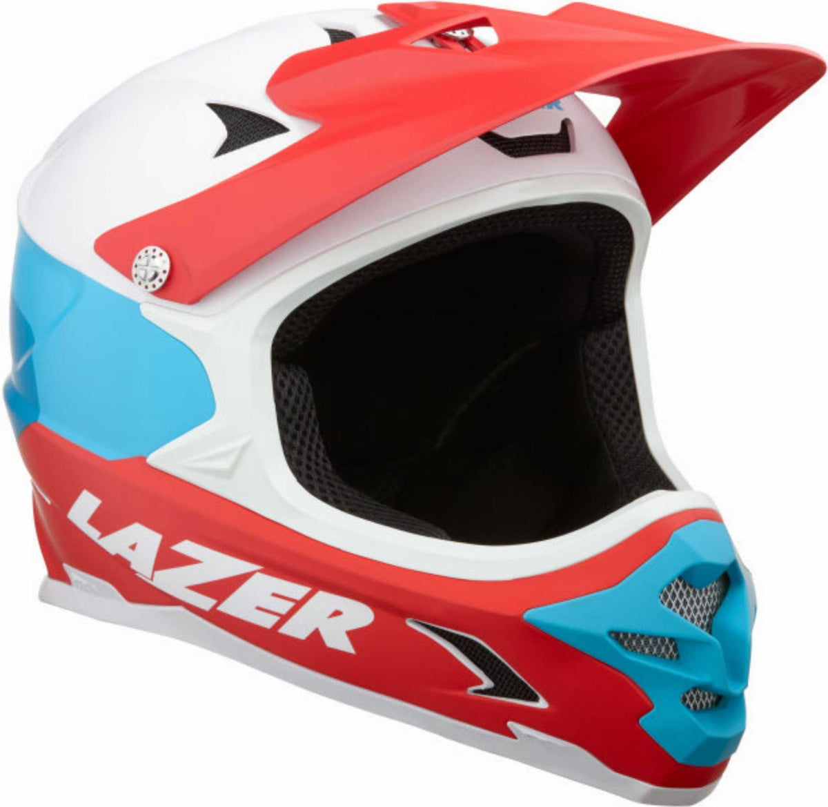 Lazer Phoenix + Helm matte white blue red - L