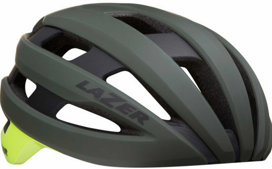 Lazer Sphere Rennrad-Helm matte dark green flash yellow