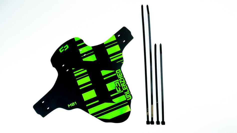 Unleazhed M01 Mudguard Logo Skin unsplash 1 pcs, 4 cable ties green