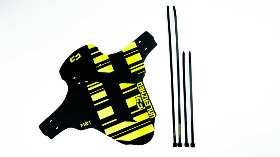 Unleazhed M01 Mudguard Logo Skin unsplash 1 pcs, 4 cable ties yellow