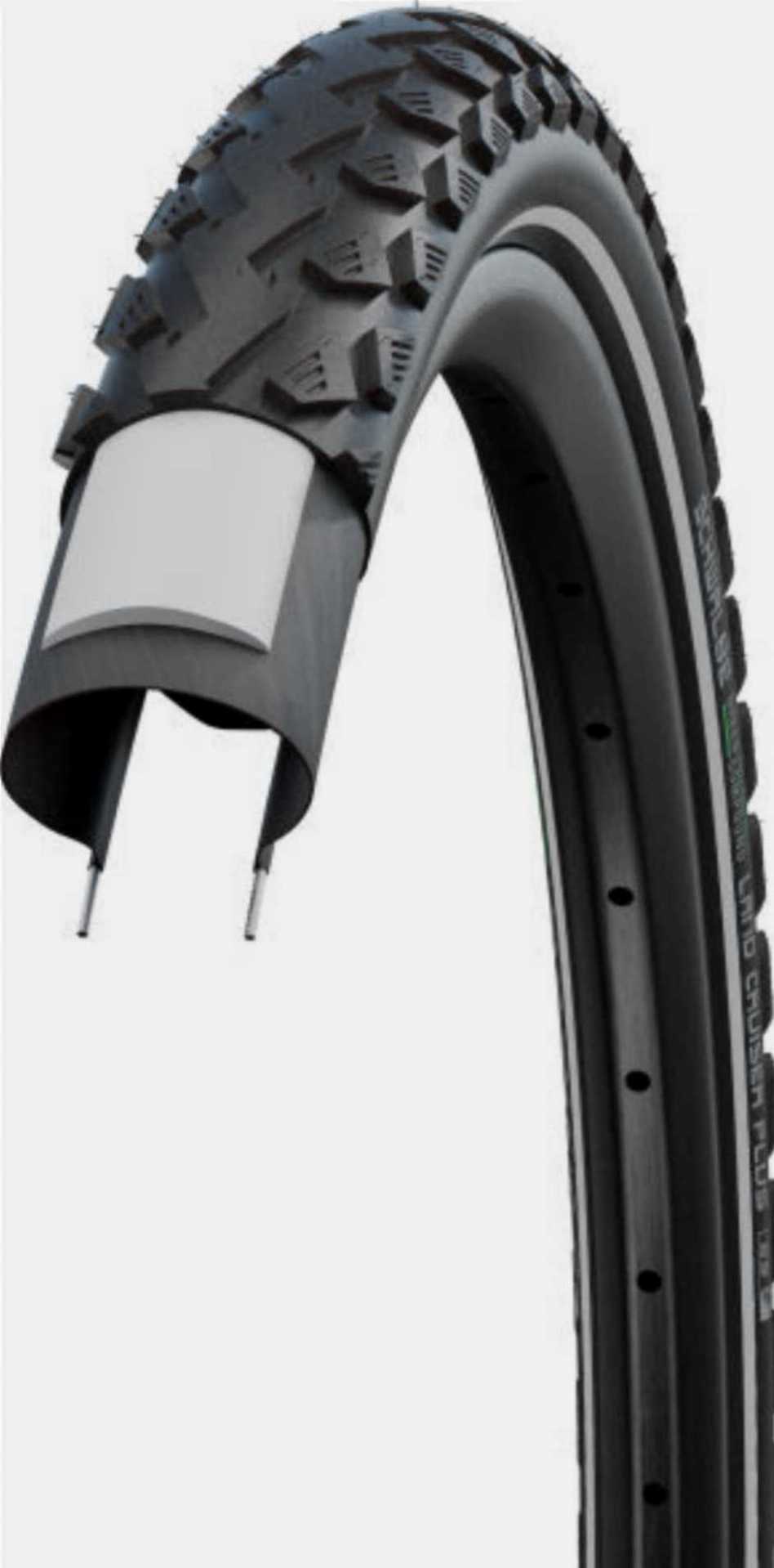 Schwalbe Land Cruiser Plus Green Compound, Active Line, Drahtreifen 28" TwinSkin, PunctureGuard black-reflex