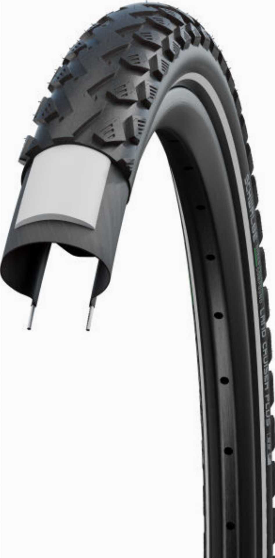 Schwalbe Land Cruiser Plus Green Compound, Active Line, Drahtreifen 28" TwinSkin, PunctureGuard black-reflex