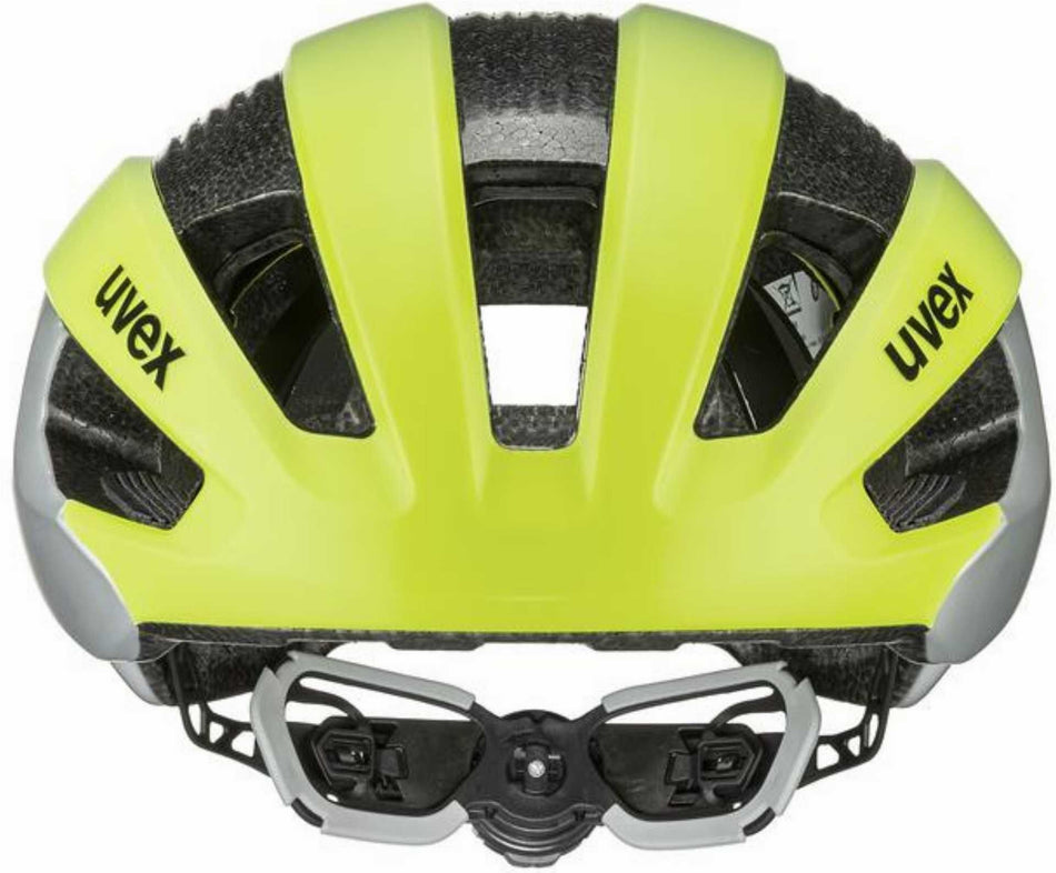 Uvex Rise CC Tocsen Rennrad-Helm neon yellow - silver matt