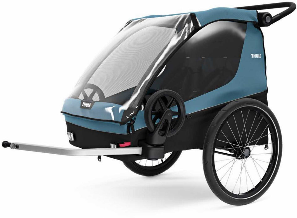 Ausstellungsstück - Thule Courier Fahrradanhänger inkl. Buggy-Kits bis zu zwei Kinder aegean blue