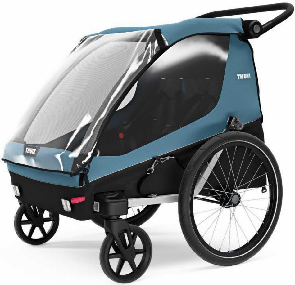 Ausstellungsstück - Thule Courier Fahrradanhänger inkl. Buggy-Kits bis zu zwei Kinder aegean blue