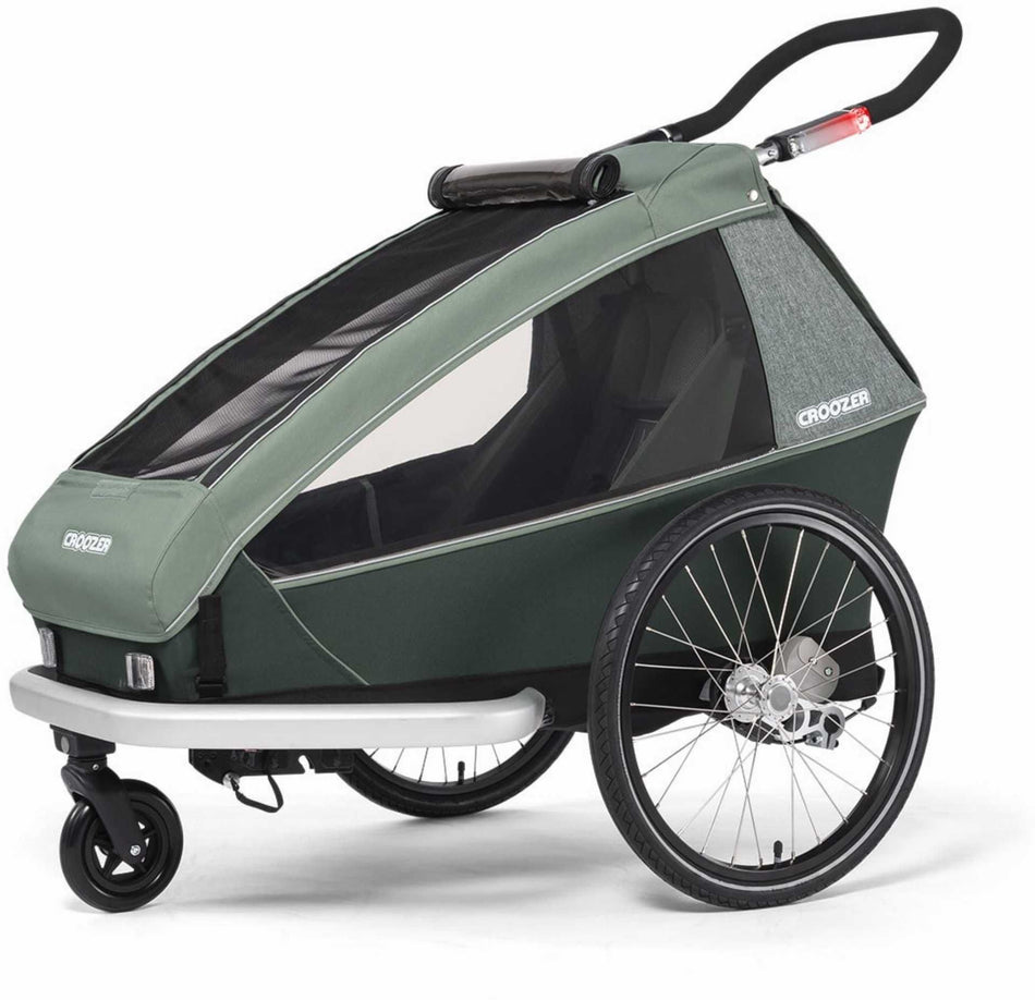 Ausstellungsstück - Croozer Kid Vaaya 1 + Sensor-Licht Fahrradanhänger jungle green