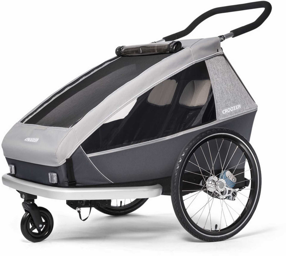 Ausstellungsstück - Croozer Kid Keeke 2 Fahrradanhänger stone grey