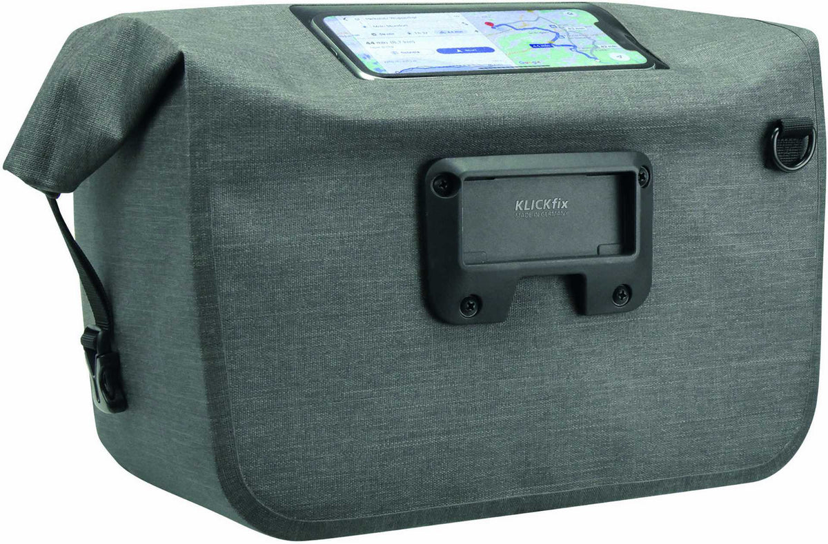 abus lenkertasche klickfix KLICKfix Lightpack Max Waterproof Lenkertasche grau 10 L – Biketech24