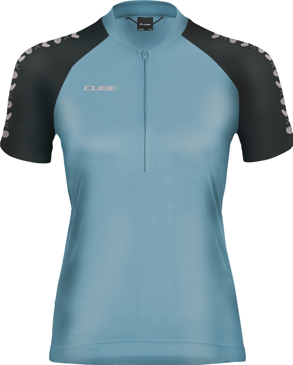 Cube ATX WS Trikot Half Zip CMPT Kurzarm blue