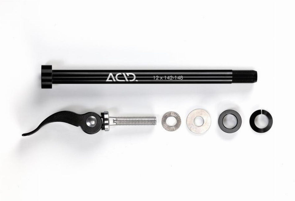 Acid Steckachse für Fahrradanhänger M12x1.0 142-148 mm black
