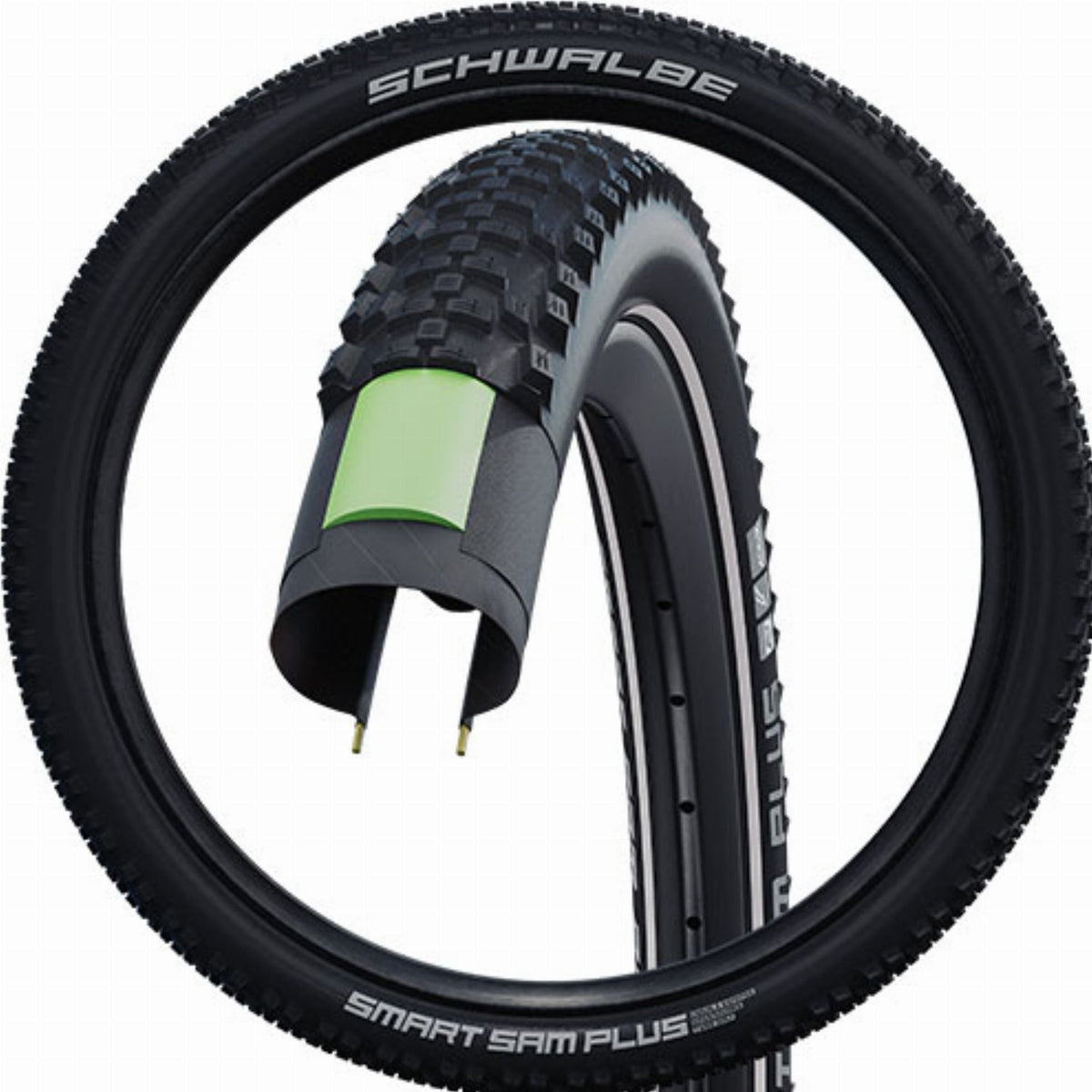 smart sam auf trekkingrad Schwalbe Smart Sam Plus DD, GreenGuard, Performance Line, Tube, SnakeS – Biketech24