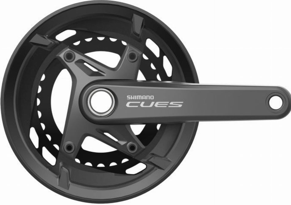 Shimano FC-U6010 Cues Kurbelgarnitur 2x11-fach mit Kettenschutzring, 46-32 Zähne schwarz
