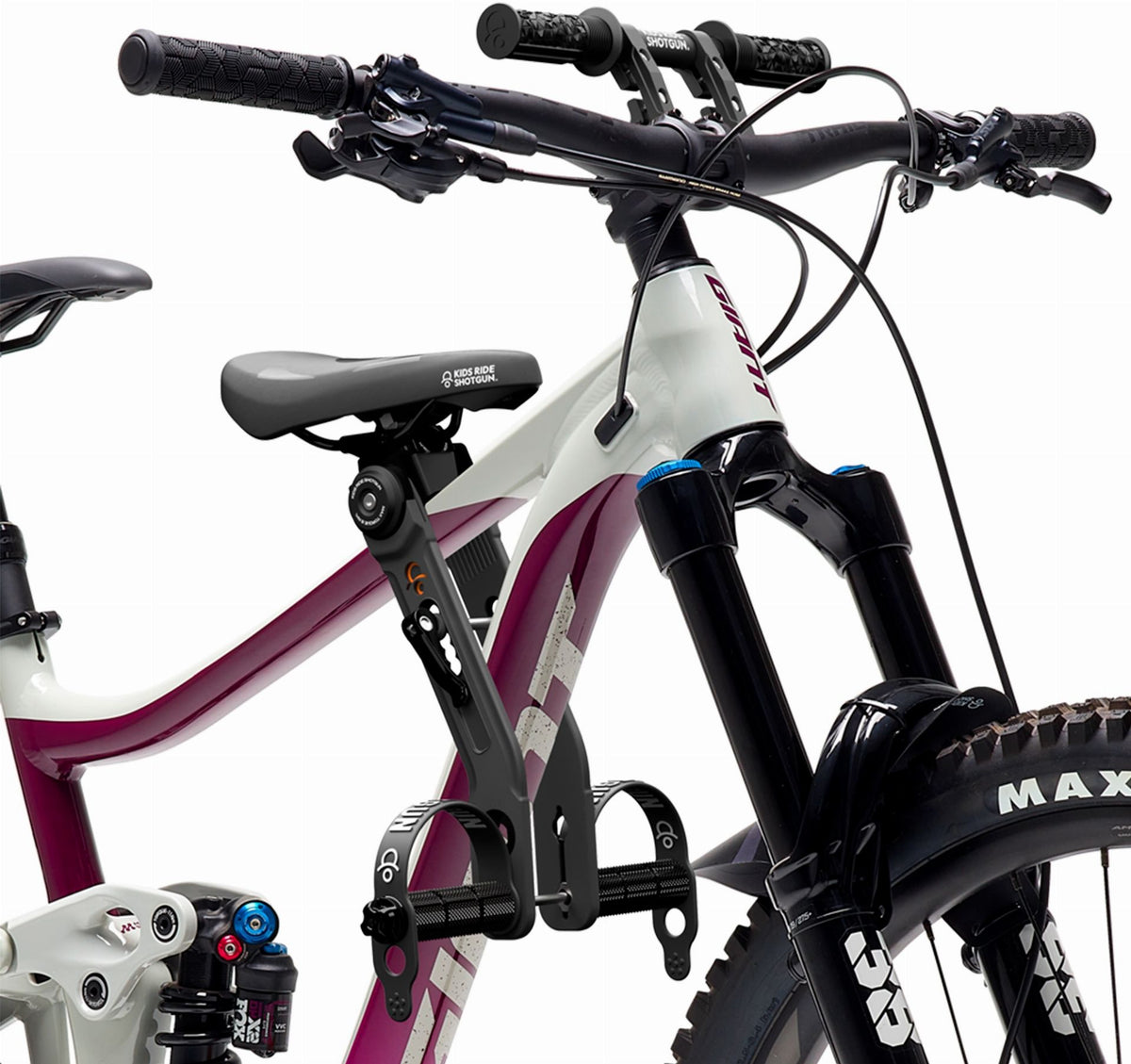 Kids Ride Shotgun 2.0 MTB Front Kindersitz, Black
