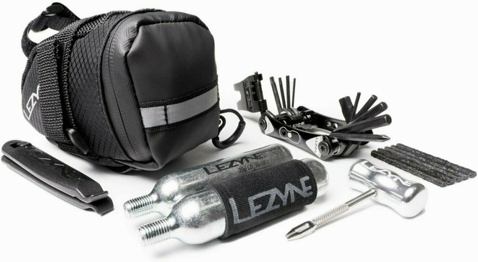 Lezyne Caddy Satteltasche inkl. Tubeless Kit schwarz M