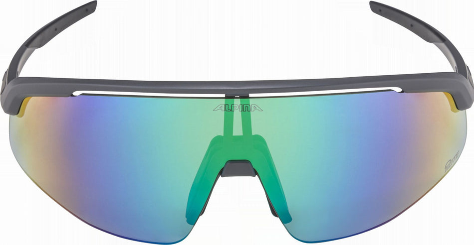 Alpina Turbo Pro Q-Lite Sportbrille midnight-grey matt/mirror green one size