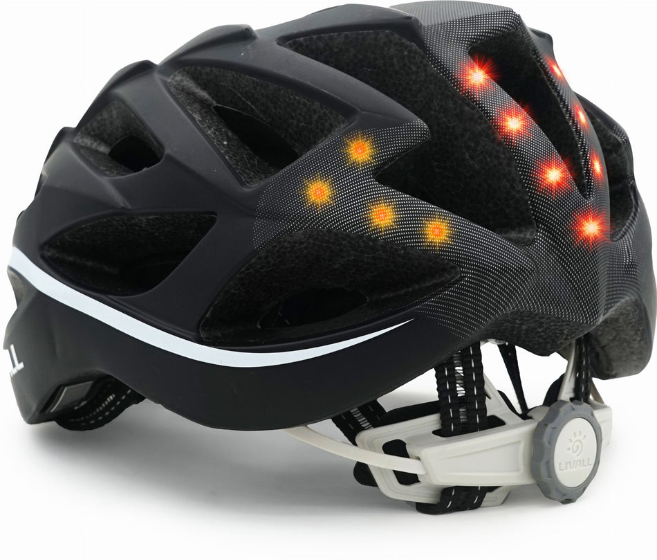 Livall BH62 Neo II Rennrad-Helm inkl. BR 80 Fernbedienung schwarz/weiß 55-61 cm