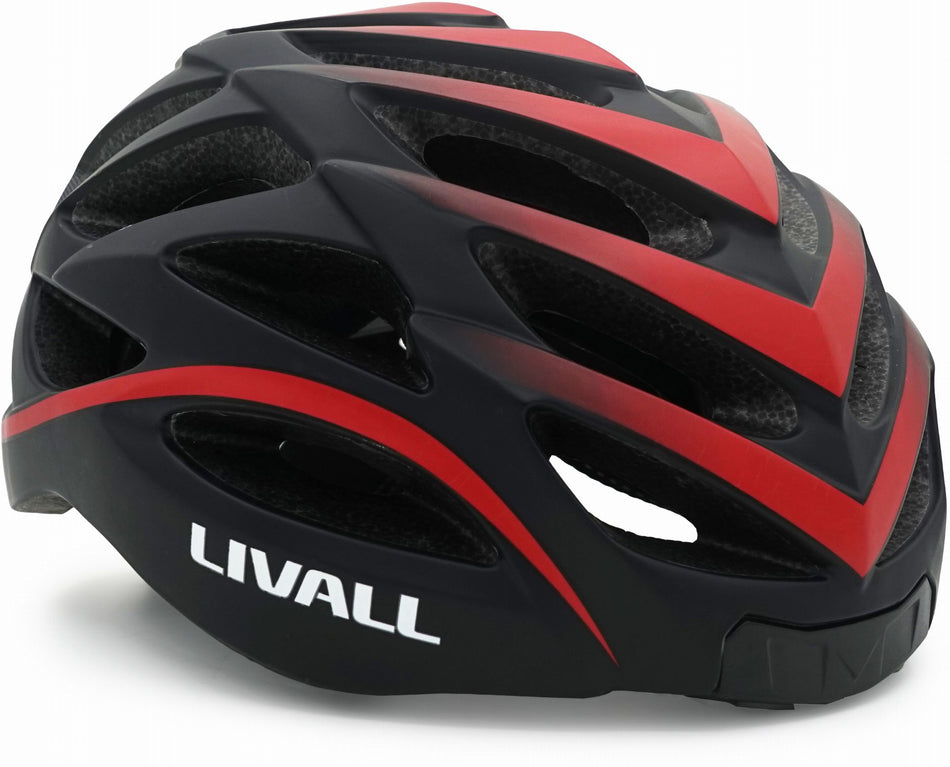 Livall BH62 Neo II Rennrad-Helm inkl. BR 80 Fernbedienung schwarz/rot 55-61 cm