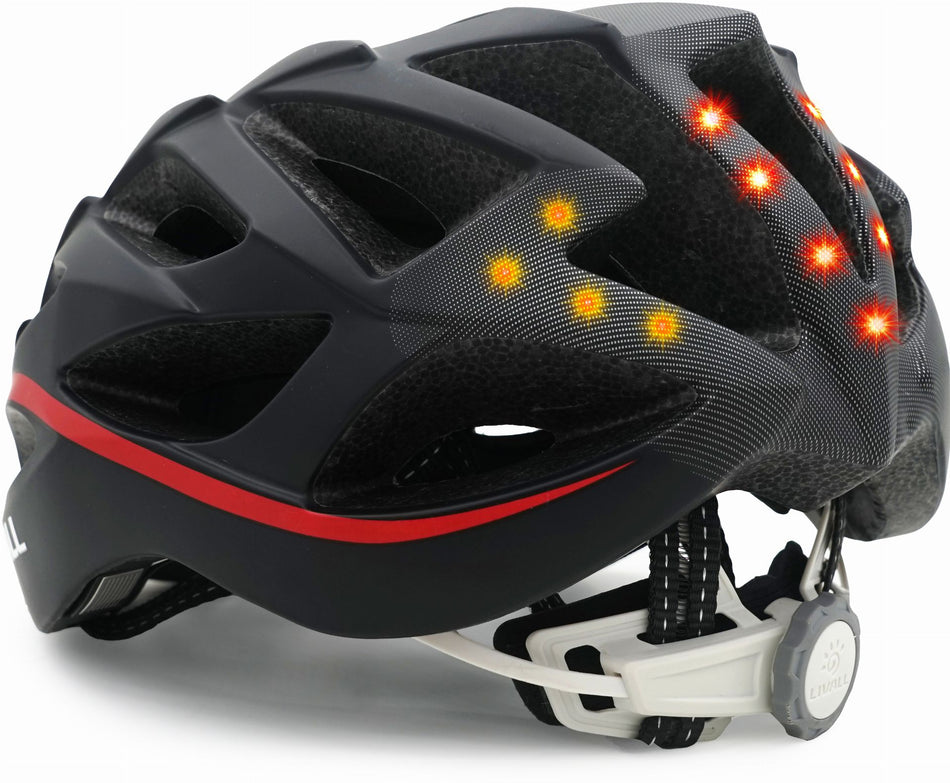 Livall BH62 Neo II Rennrad-Helm inkl. BR 80 Fernbedienung schwarz/rot 55-61 cm
