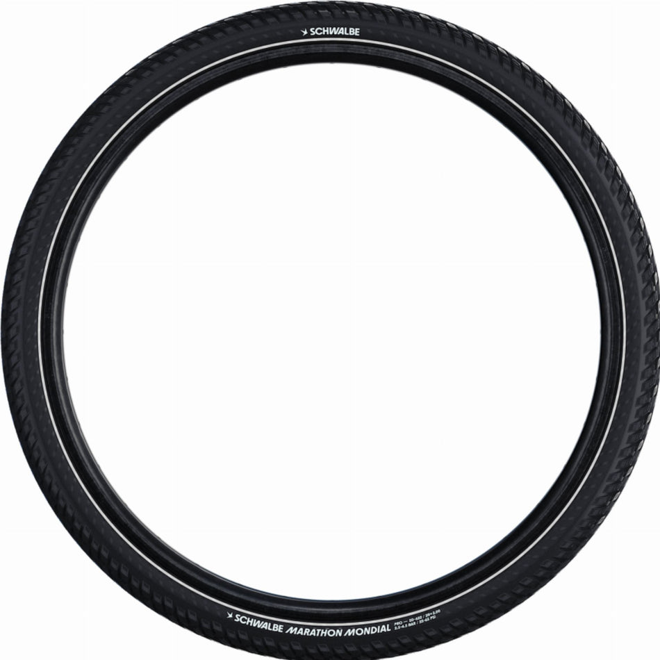 Schwalbe Marathon Mondial Pro V-Guard, Evolution Line, Tube E-Bikes Faltreifen 26", Addix, Double Defense black-reflex 50-559