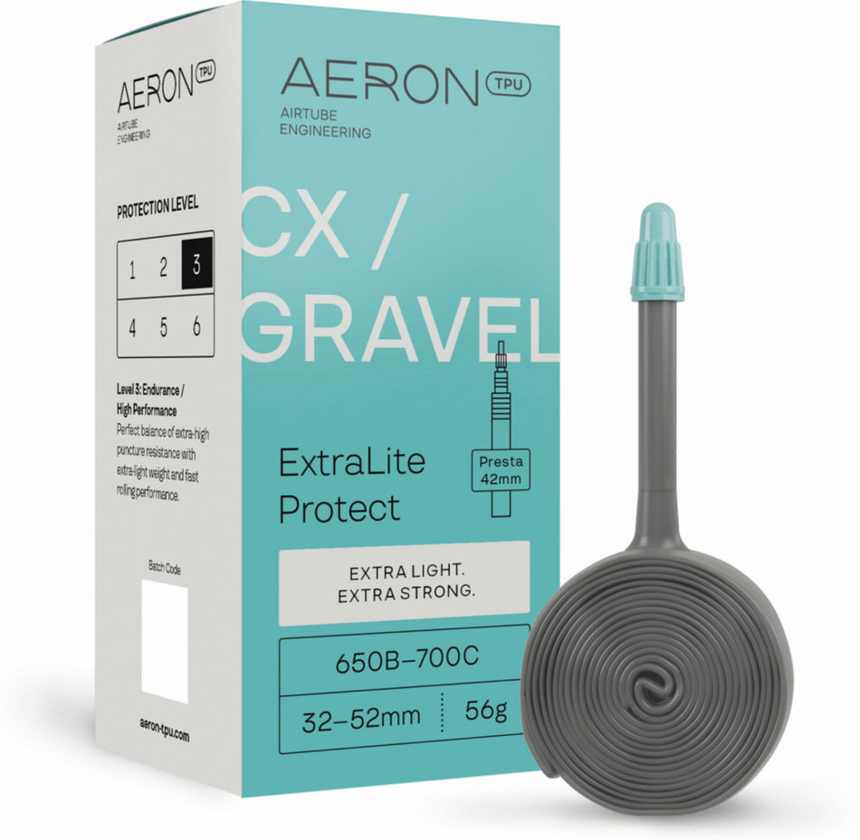 Aeron/TPU CX/Gravel - ExtraLite Protect 32-52 mm Schlauch 27,5"-28" black Ventil SV