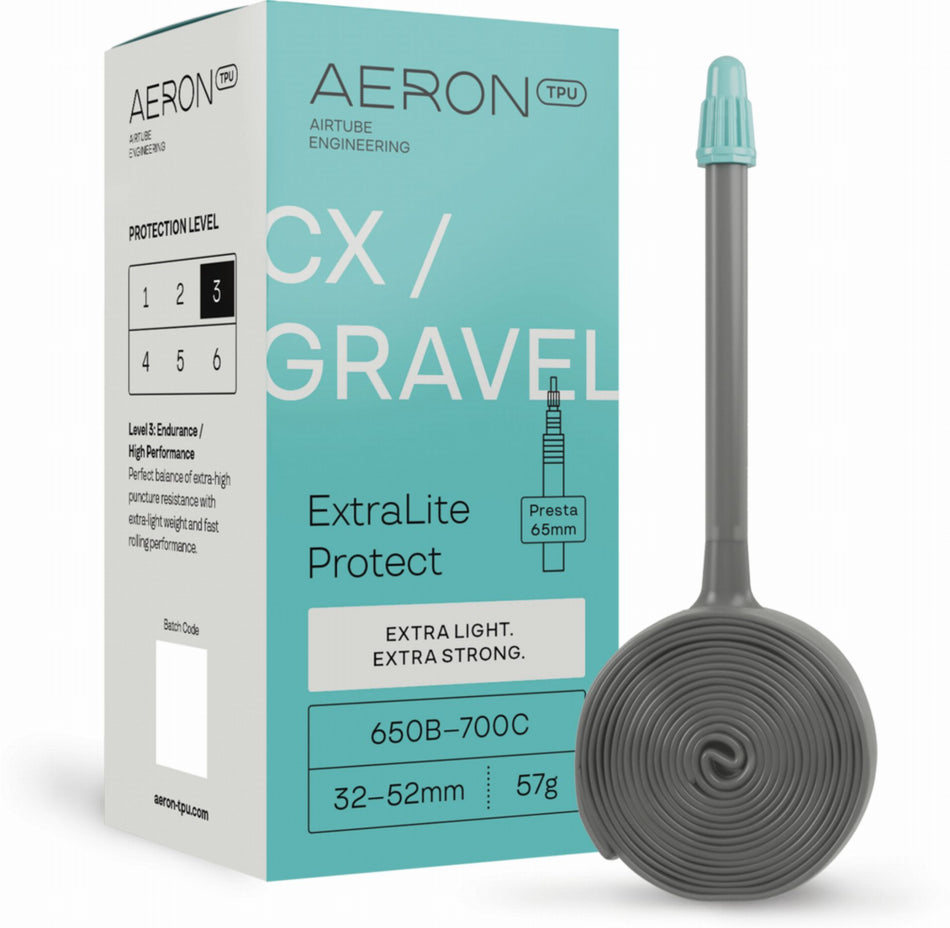 Aeron/TPU CX/Gravel - ExtraLite Protect 32-52 mm Schlauch 27,5"-28" black Ventil SV