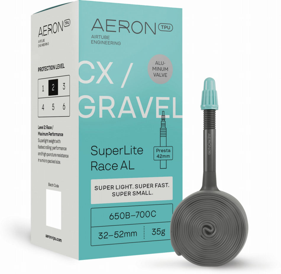 Aeron/TPU CX/Gravel - SuperLite Race AL 32-52 mm Schlauch 27,5"-28" black Ventil SV