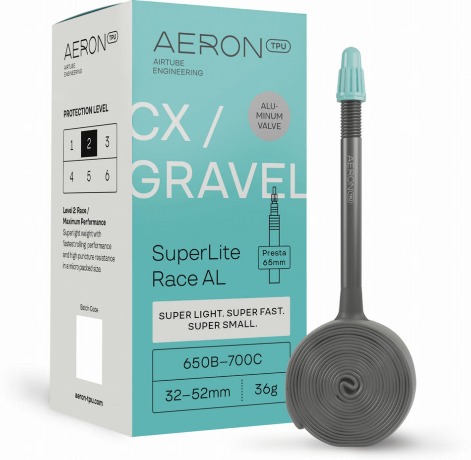 Aeron/TPU CX/Gravel - SuperLite Race AL 32-52 mm Schlauch 27,5"-28" black Ventil SV