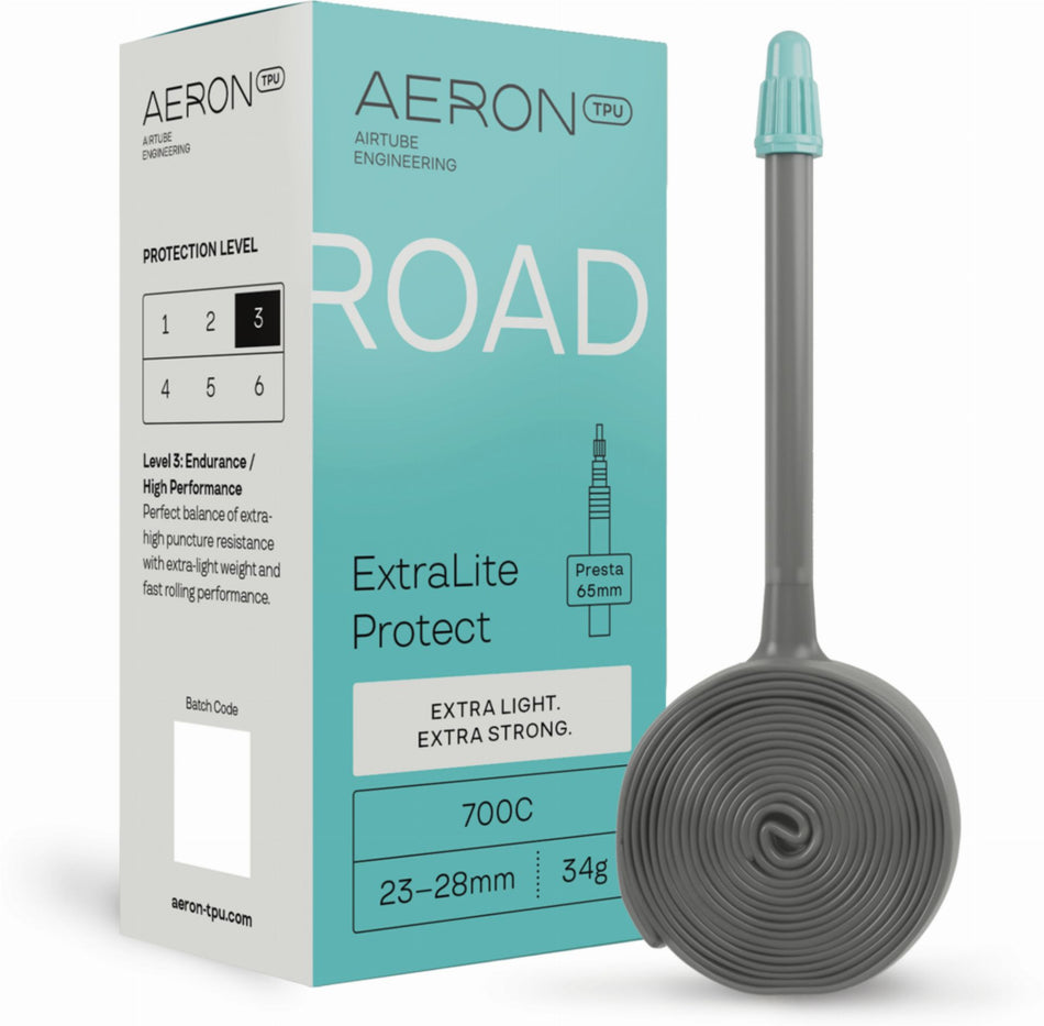 Aeron/TPU Road - ExtraLite Protect 23–28 mm Schlauch 28" black Ventil SV