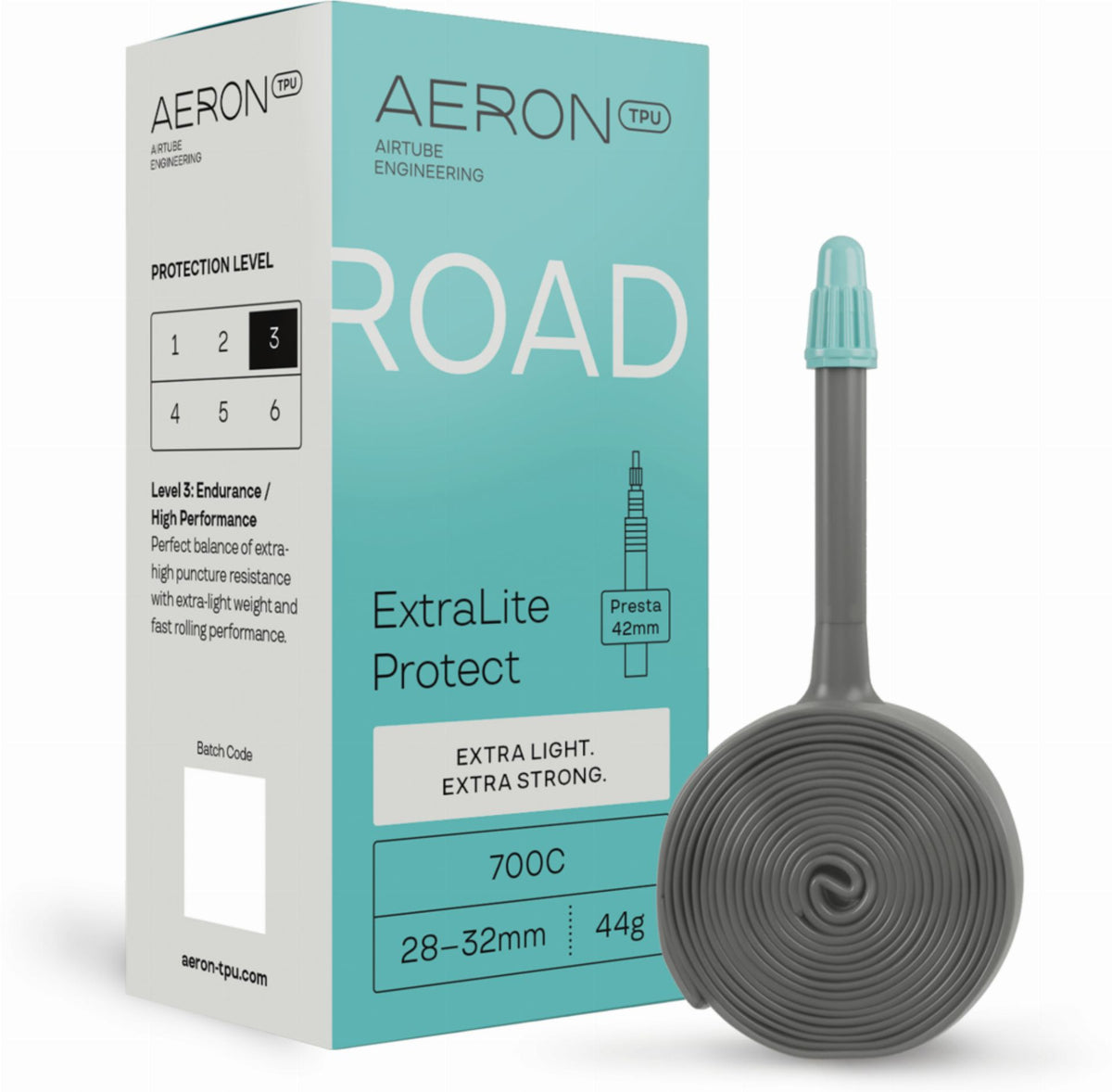 Aeron/TPU Road - ExtraLite Protect 23?28 mm Schlauch 28" black Ventil SV - 42 mm