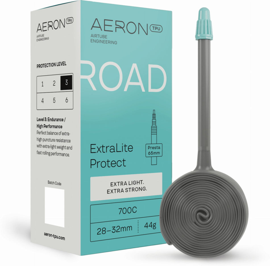 Aeron/TPU Road - ExtraLite Protect 23–28 mm Schlauch 28" black Ventil SV