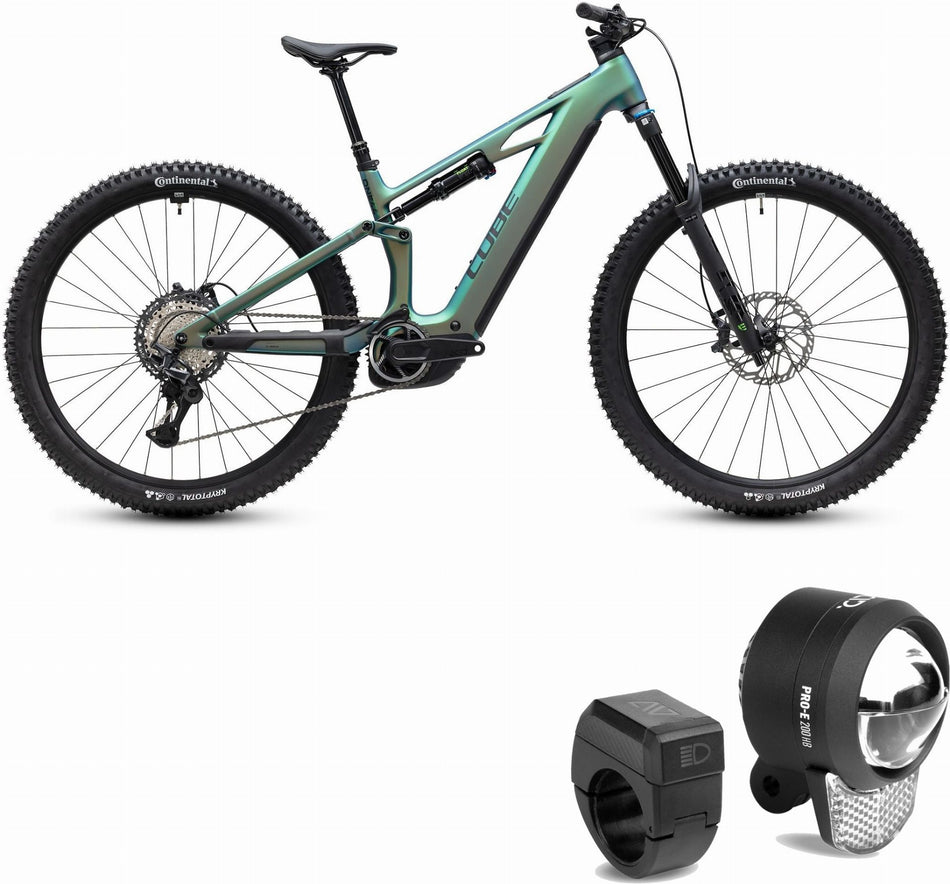 Cube Stereo Hybrid ONE44 HPC SLX 800 Wh E-Bike Fully jungali´n´black inkl. ACID Frontlicht PRO-E 200