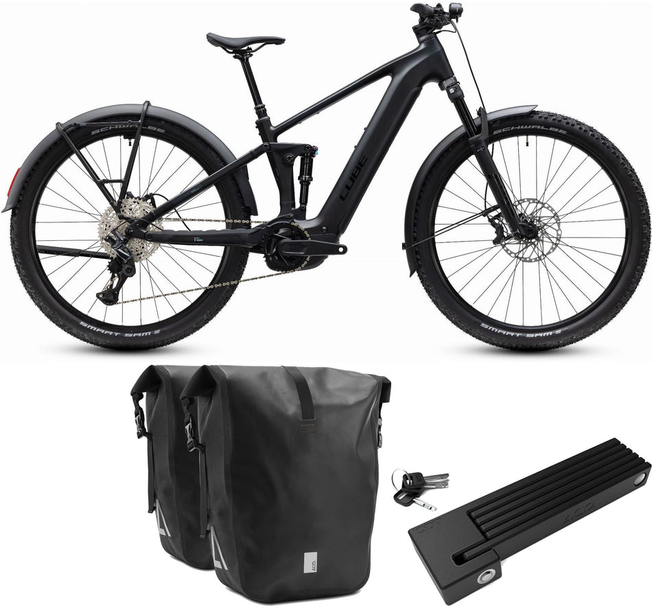 Cube Stereo Hybrid ONE22 SLX 800 Wh FE E-Bike Fully silverdust´n´chrome inkl. ACID Faltschloss RIGID 90 + ACID Seitentaschen Pure CILink